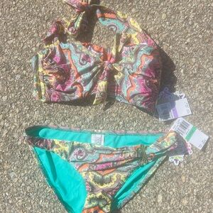 BECCA Multicolor Paisley Bikini Set